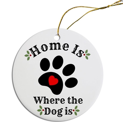 Home Is Where The Dog Is Painted Resin X Mas Ornament Free Shipping