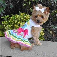Ice Cream Cart Dog Dress with Matching Leash XSm-Large