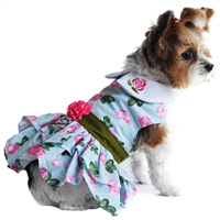 Pink Rose Harness Dress with Matching Leash XSmall-Large