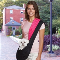 Black/Green or Black/Pink Reversible Pet Sling Dog Carrier
