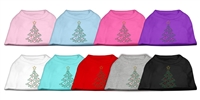 O'Christmas Tree Rhinestone Dog T Shirts