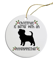 Affenpinscher-Australian Shepherd Dog Christmas Ornament