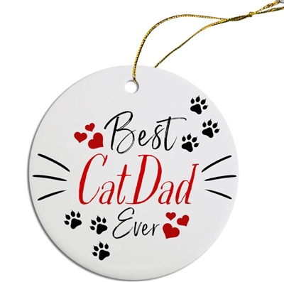 Best Cat Dad Painted Resin X Mas Ornament Free Shipping