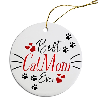 Best Cat Mom Painted Resin X Mas Ornament Free Shipping