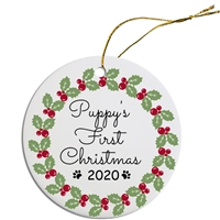 Puppy's First Christmas Ornament Free Shipping