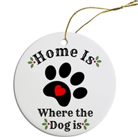 Home Is Where The Dog Is Painted Resin X Mas Ornament Free Shipping