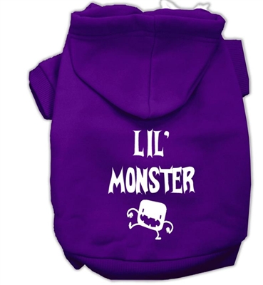 Lil Monster Screen Print Pet HoodiesÂ -XSm-XXX-Large Free Shipping