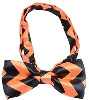 Black and Orange Chevron Dog Bow Tie