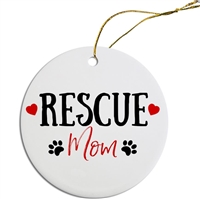 Rescue Mom Painted Resin X Mas Ornament Free Shipping
