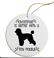 Toy Poodle to Yorkie Breed Christmas Ornament Free Ship