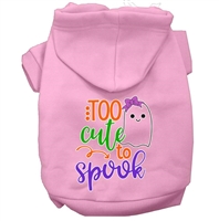 Too Cute to Spook-Girly Ghost Screen Print Dog Hoodie -XSm-XXX-Large Free Shipping
