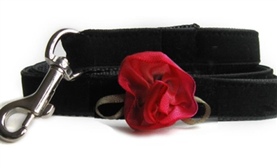 Red, Orchid or Blue Carnation Dog Leash by Diva Dog