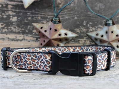 Leaping Leopard Sport Buckle Dog Collar by Diva Dog
